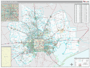 Houston-The Woodlands-Sugar Land Wall Map Premium Style